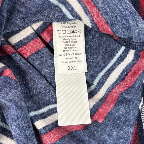 LuLaRoe Amber Striped Hoodie w/Kangaroo Pocket sz 2XL - Picture 10 of 16